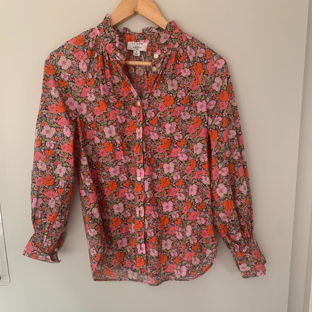 J.Crew Liberty of London Button Down Shirt, Size 4